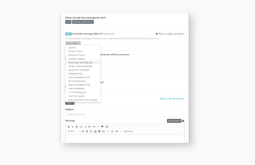 Hospitable Alternatives A screenshot of Guesty automations