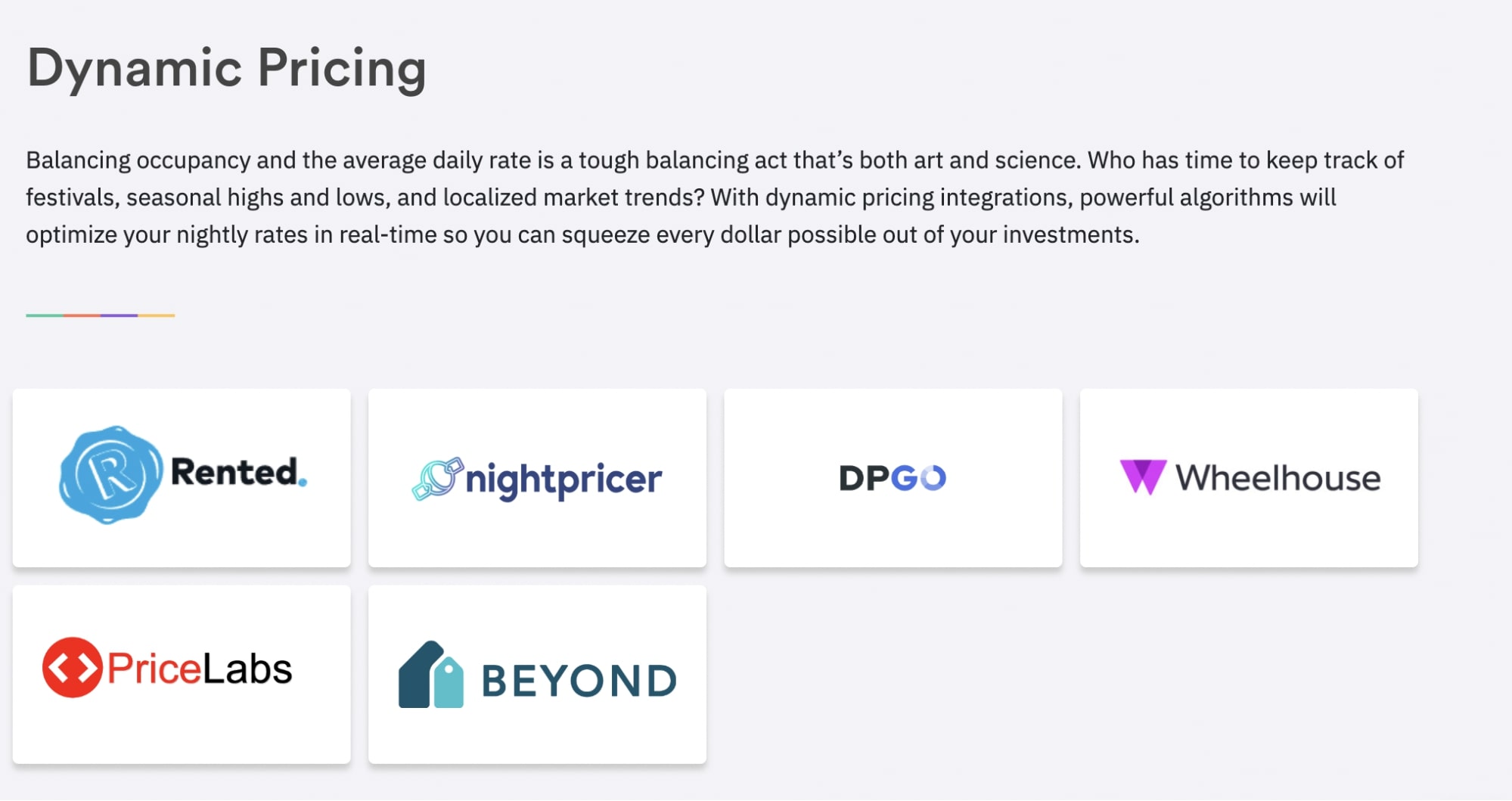 Hostfully integrates with dynamic pricing tools Wheelhouse, PriceLabs, and BeyondSource: Hostfully