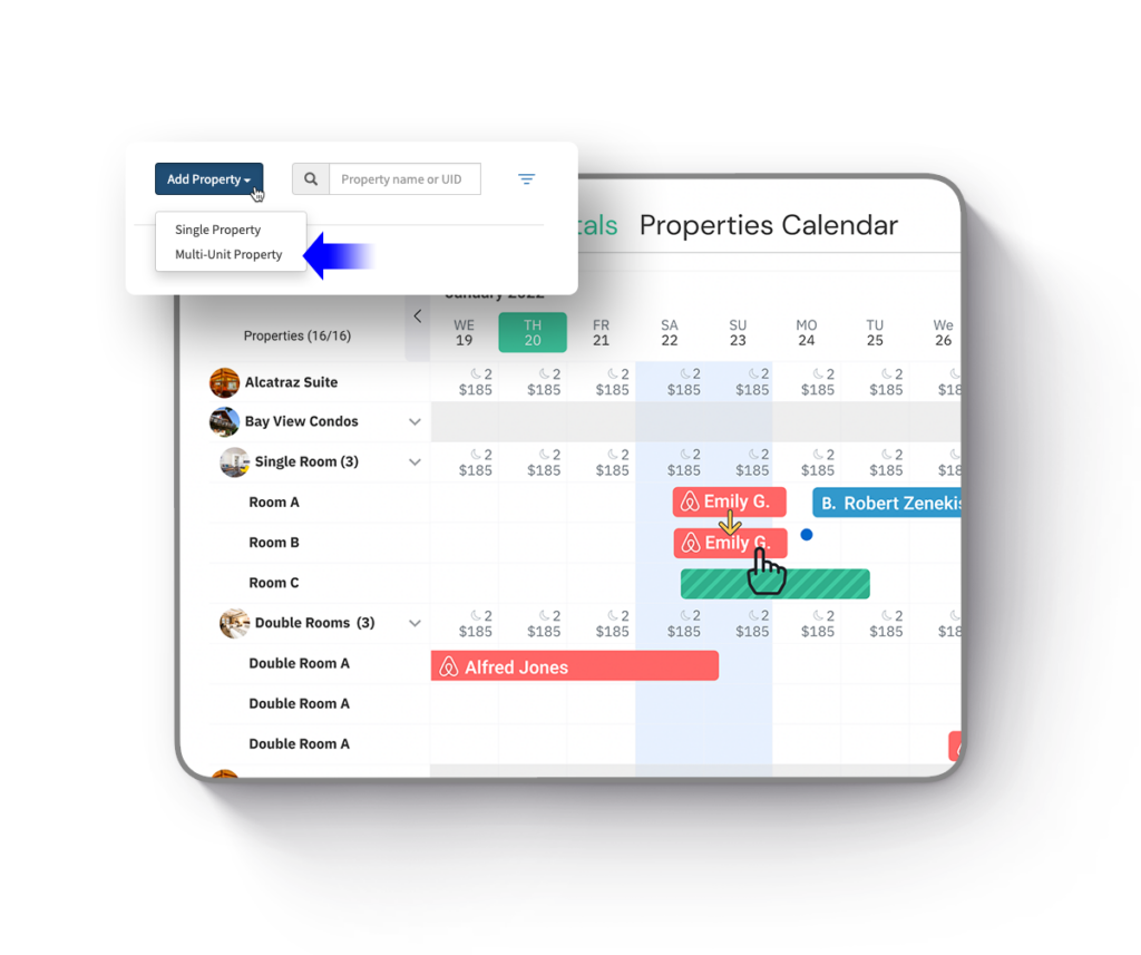 hostfully property management platform features multi-unit management