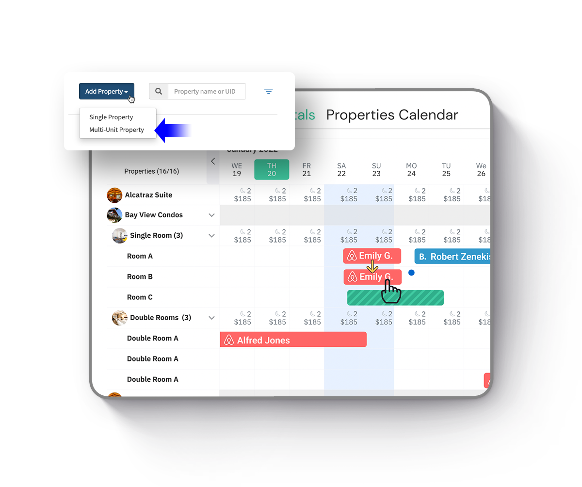 hostfully property management platform features multi-unit management